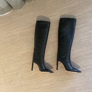 Never worn GORGEOUS Jimmy Choo Mavis boots, black w/ black crystals.   Size 36.5